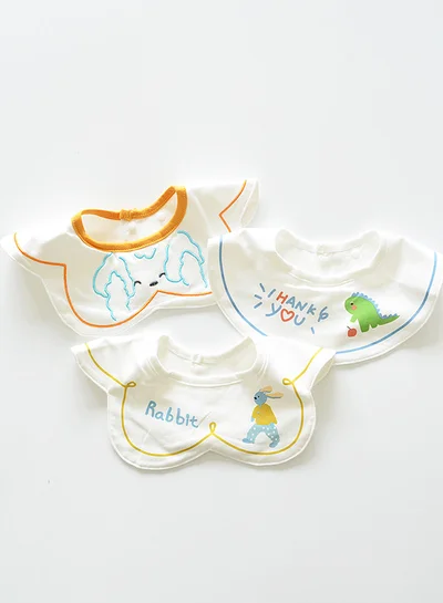 LITTLE SURPRISE BOX Little Surprise Box, 3PCS Set , Dino print premium adjustable button closure & wide shoulder size bibs