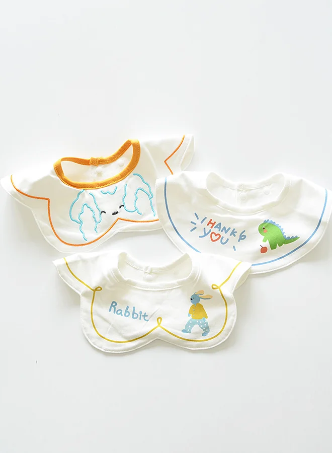 LITTLE SURPRISE BOX Little Surprise Box, 3PCS Set , Dino print premium adjustable button closure & wide shoulder size bibs