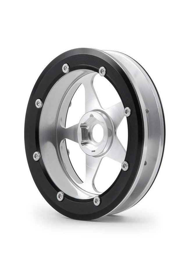 MOHERO 2.2” Alloy Beadlock 1/10 RC Wheels Rims 40mm for Crawler Axial Wraith Rock Car Pack of 4 (Balck+Silver) - Image 3