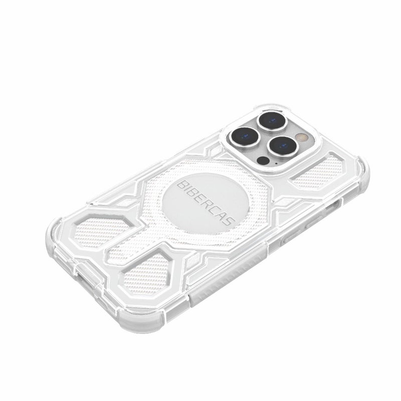BIBERCAS For Iphone 14 Pro Transparent Color Series Magsafe Air Bag Shockproof Phone Case(White) - Image 4