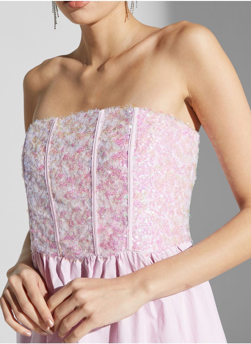 True Decadence - Strappy Sequin Detail Dress - Image 1