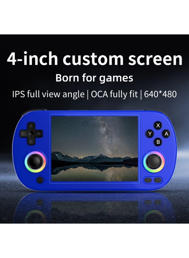 أنبيرنيك RG40XX H وحدات تحكم ألعاب محمولة كلاسيكية، 64 لعبة محملة مسبقًا ببطاقة TF، أكثر من 5000 وحدة تحكم ألعاب محمولة بنظام Linux 64 بت، شاشة IPS مقاس 4.0 بوصة، واي فاي، بلوتوث، HD، ومخرج تلفزيون، أزرق - Image 2