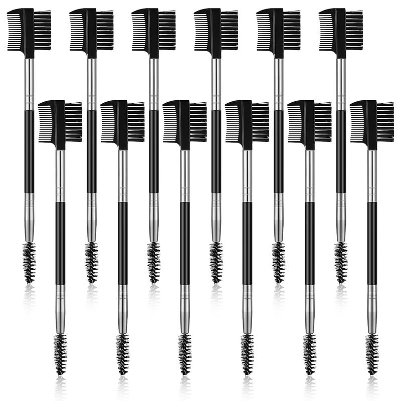 cobee 12Pcs Eyebrow Eyelash Shaper, 3 Head Eyebrow Brush Comb Double Head Eyelash Separator Brush Eyelash Makeup Grooming Tool for Women Eliminating Mascara Clumps Separating Lashes