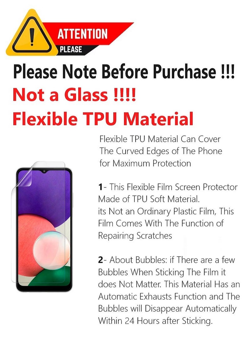 Unipha Flexible TPU Screen Protector Designed For Samsung Galaxy A22 5G Clear HD Self Healing Unbreakable Film - Image 2