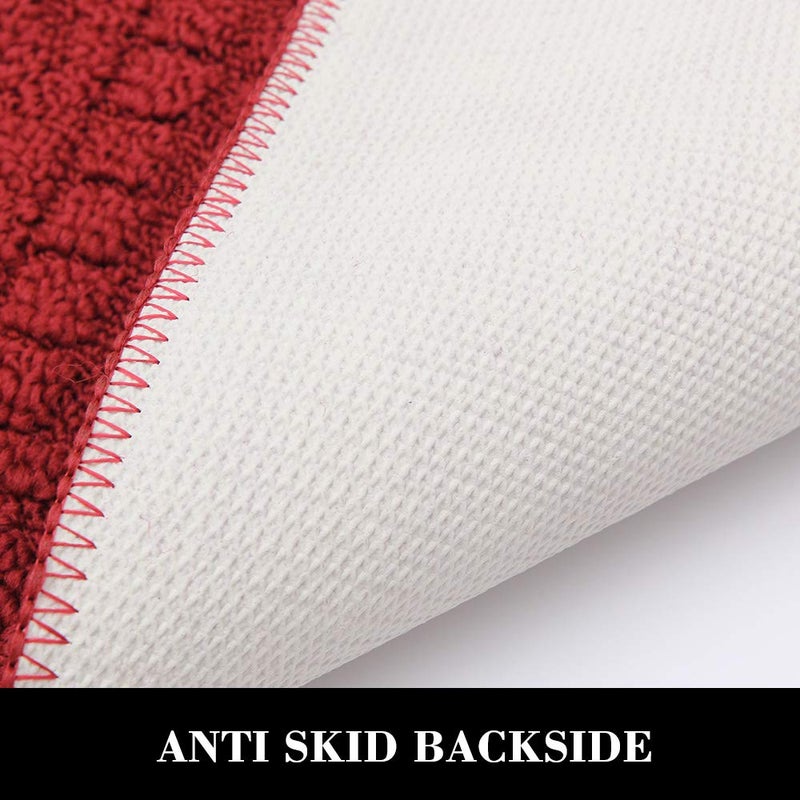 COSY HOMEER COSY HOMEER 27X18 Inch Anti Fatigue Kitchen Rug Mats are Made of 100% Polypropylene Half Round Rug Cushion Specialized in Anti Slippery and Machine Washable Burgundy (2 pcs) - Image 4