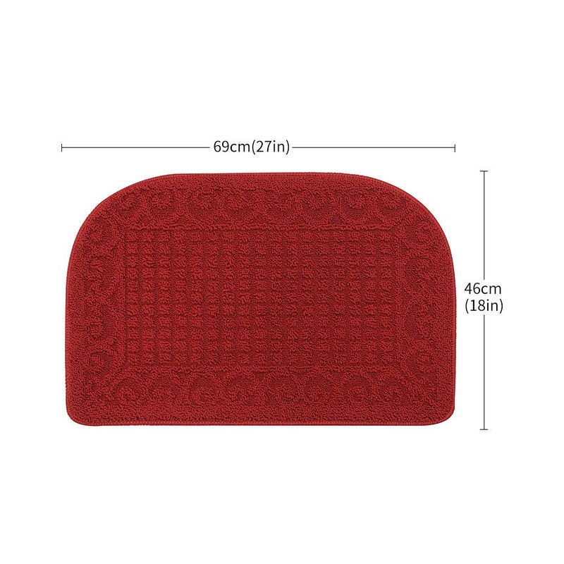 COSY HOMEER COSY HOMEER 27X18 Inch Anti Fatigue Kitchen Rug Mats are Made of 100% Polypropylene Half Round Rug Cushion Specialized in Anti Slippery and Machine Washable Burgundy (2 pcs) - Image 2