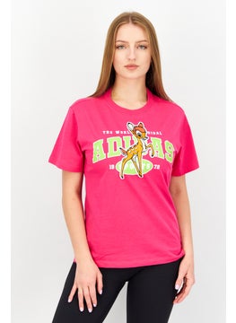 adidas Originals Adidas Originals x Disney Women Sportswear Fit Short Sleeve Running T-Shirts, Pink  - Image 1