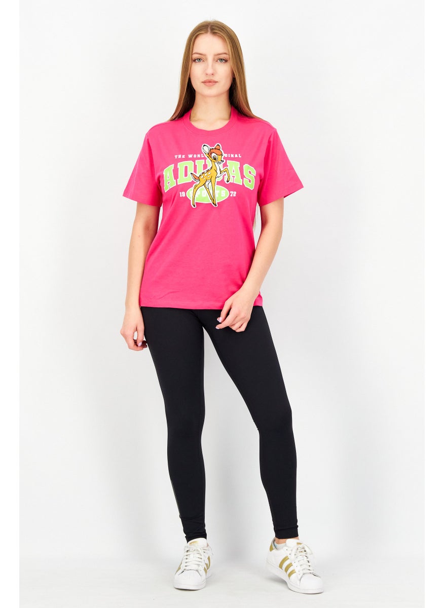 adidas Originals Adidas Originals x Disney Women Sportswear Fit Short Sleeve Running T-Shirts, Pink  - Image 4