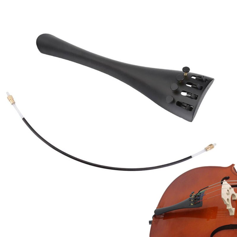 Cello Tailpiece Aluminum Alloy Tailpiece with Adjustable Tailgut for 3/4 4/4 Cello String Instruments Parts Musical Instrument Accessories