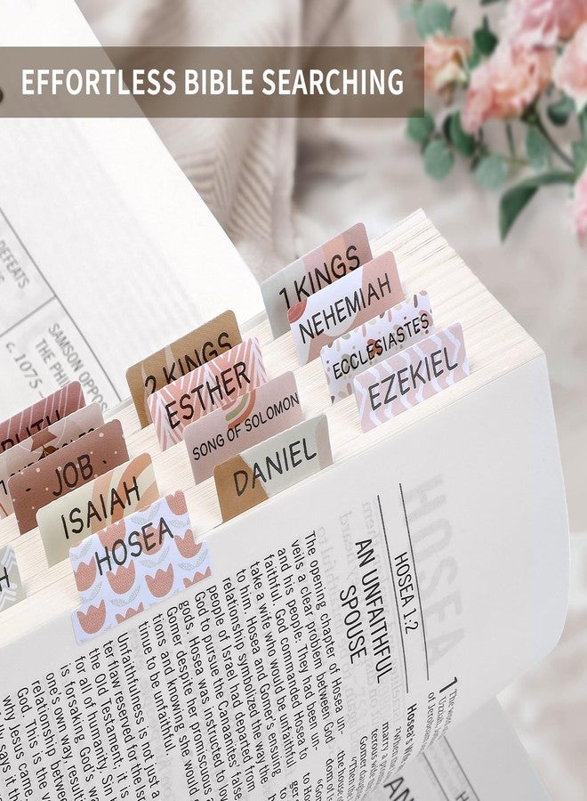 Taja Bible Tabs for Women & Men, Laminated Bible Tabs for Study Bible, Large Print Bible Tabs for Easy Navigation, Bible Index Tabs, 66 Tabs Old & New Testament, Extra 24 Blank Tabs - Cappuccino Theme - Image 3