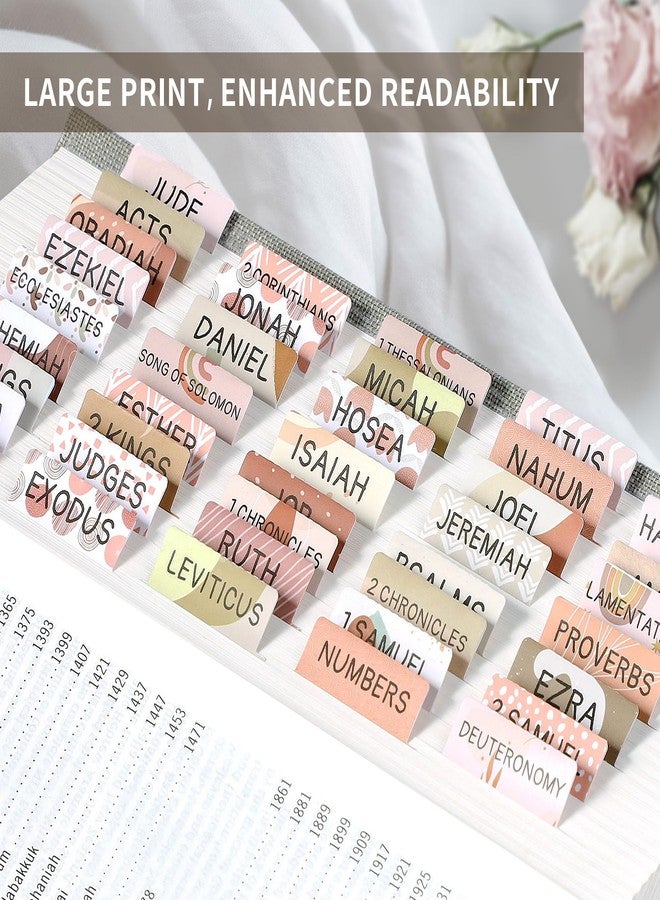 Taja Bible Tabs for Women & Men, Laminated Bible Tabs for Study Bible, Large Print Bible Tabs for Easy Navigation, Bible Index Tabs, 66 Tabs Old & New Testament, Extra 24 Blank Tabs - Cappuccino Theme - Image 5