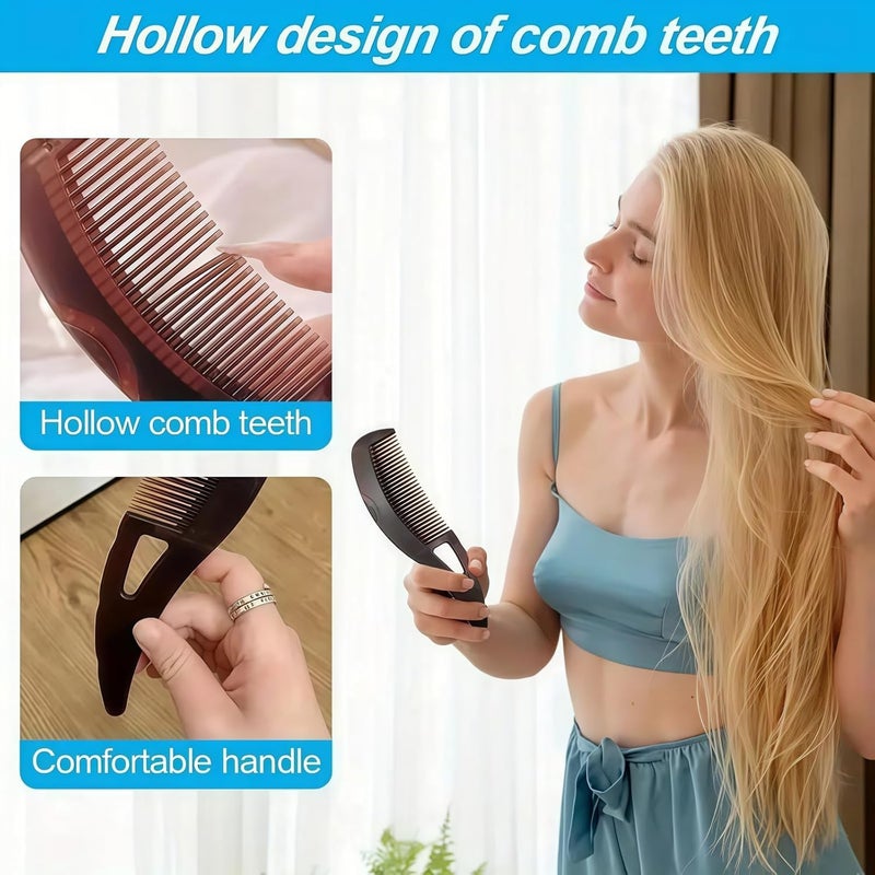 KRLZ Hollow Tooth Dandruff Comb Piece Energy Massage Hair Comb Fine Tooth Tail Comb to Effective Removal of Dandruff and Dirt Count 2 - Image 2