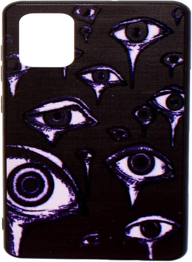 Boter. Plastic 3D Shockproof Back Case Designed With Anti-Slip Feature Cute Eyes Printed Suitable For Samsung Galaxy A71 - Multi Color