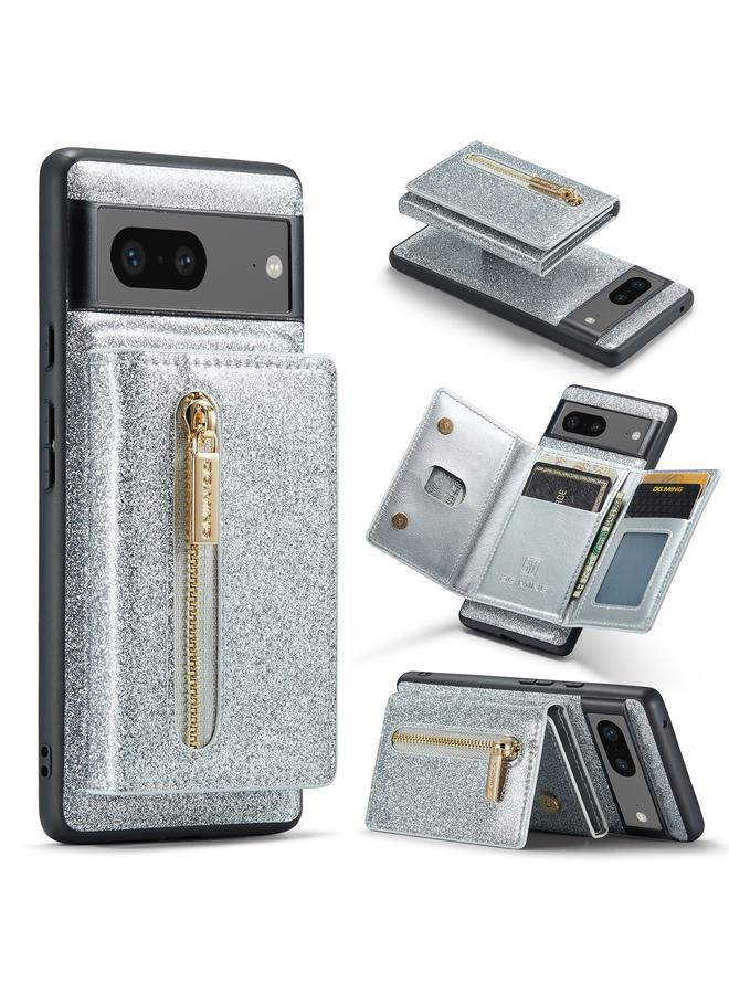 Dg Ming Case For Google Pixel 7 M3 Series Glitter Powder Card Bag Leather Case - Image 1