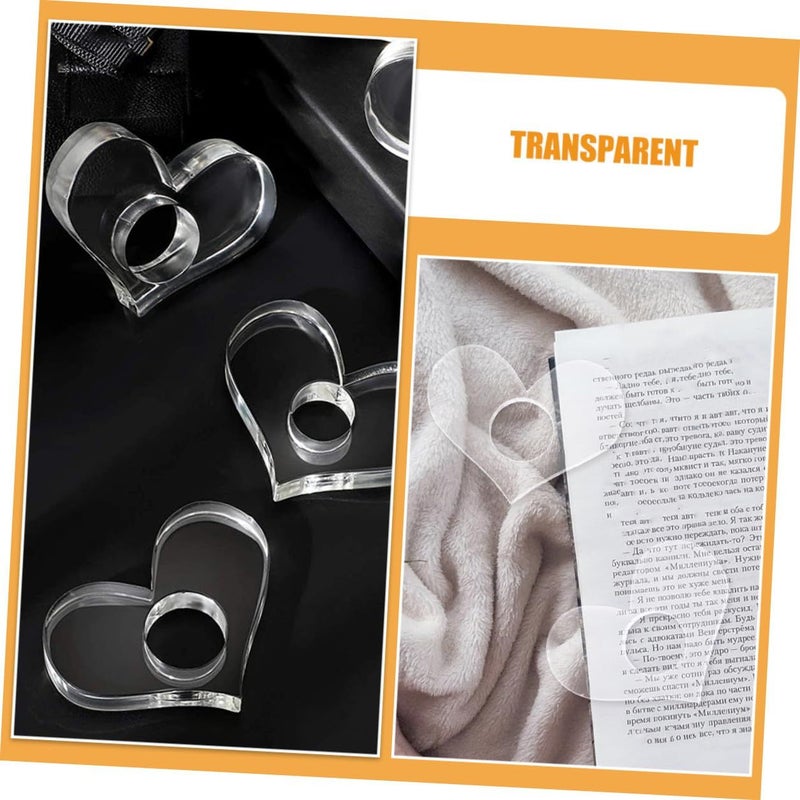 Acrylic Heart Shaped Page Holders 4 Pack Small Book Spreaders Reading Accessories - Image 4