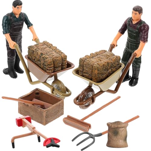 Toddmomy 12pcs Farmer Figurines for KidsMiniature Mower Toy Farm Barn Animals Playset for Kids Toddlers Educational Learning Toys Birthday Christmas Festival Gift - Image 1