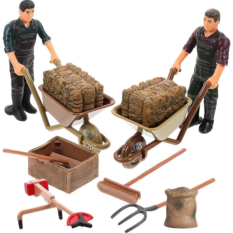 Toddmomy 12pcs Farmer Figurines for KidsMiniature Mower Toy Farm Barn Animals Playset for Kids Toddlers Educational Learning Toys Birthday Christmas Festival Gift - Image 3