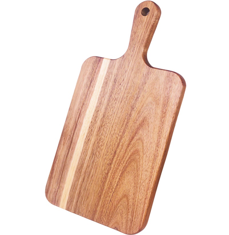 ZeQi Acacia Wood Cutting Board with Handle 13.7''X7'' /Serving Tray Wooden/Cheese, Bread, Vegetables & Fruits-Rec13.18 - Image 1