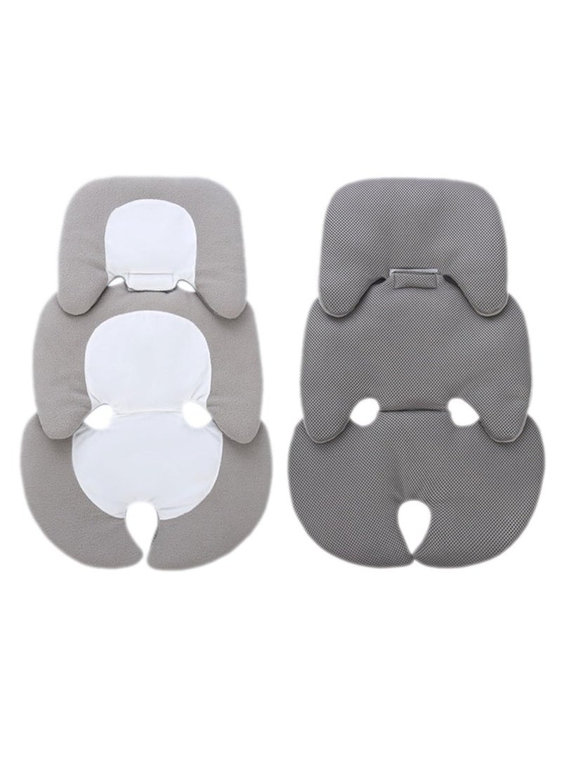 Generic Baby Seat Pad Liner for Stroller, Head and Body Support Pillow, Infant Car Seat Insert, for Newborn to Toddler Stroller Cushion,Grey and White Colour Blocking  - Image 1