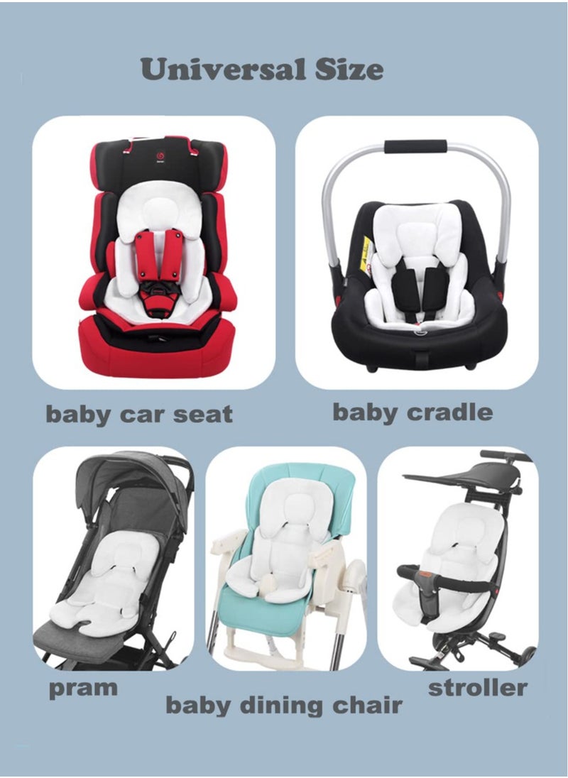Generic Baby Seat Pad Liner for Stroller, Head and Body Support Pillow, Infant Car Seat Insert, for Newborn to Toddler Stroller Cushion,Grey and White Colour Blocking  - Image 3