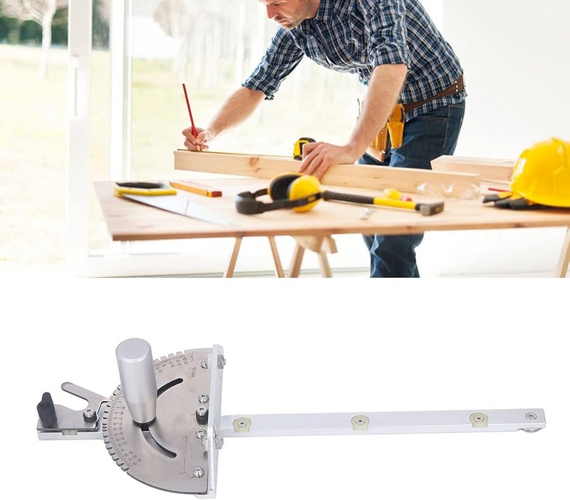 مقياس زاوية قابل للتعديل من سبائك الألومنيوم لمنشار الطاولة مع مقياس واضح لمنشار الشريط الخشبي - Image 4