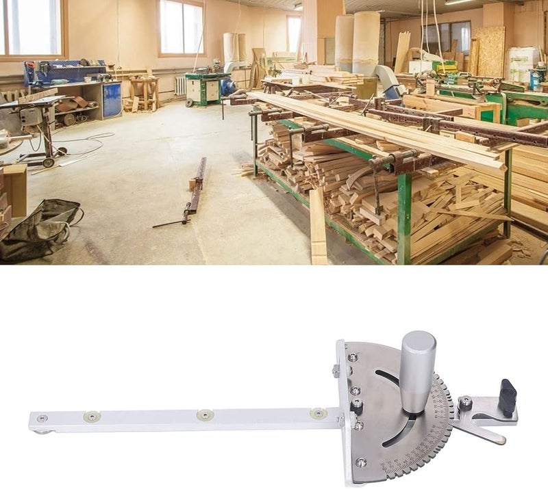 مقياس زاوية قابل للتعديل من سبائك الألومنيوم لمنشار الطاولة مع مقياس واضح لمنشار الشريط الخشبي - Image 3