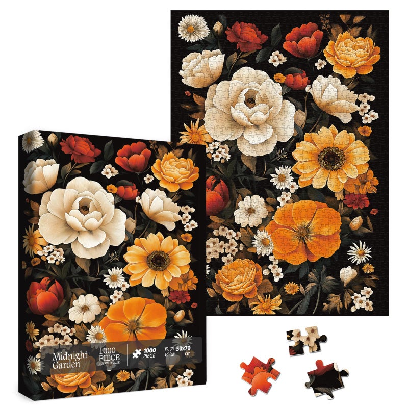 Larkipuzz Vintage Flower Puzzles for Adults 1000 Pieces Art Nature Plant Wildflower Pages Jigsaw Puzzles Beautiful Garden Rose Peony Daisy Floral Puzzle - Image 3