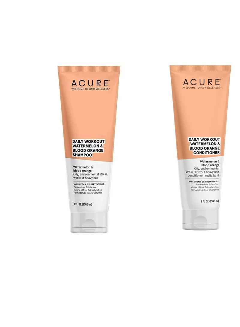 Acure Daily Workout Shampoo & Conditioner Watermelon & Orange 236ml-236ml - Image 1
