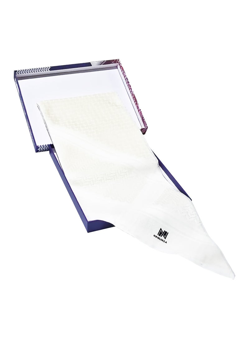 جالادون شماغ رجالي كلاسيكي كاجوال باللون البيج، مصنوع من مزيج قطني فاخر H67 - Image 1