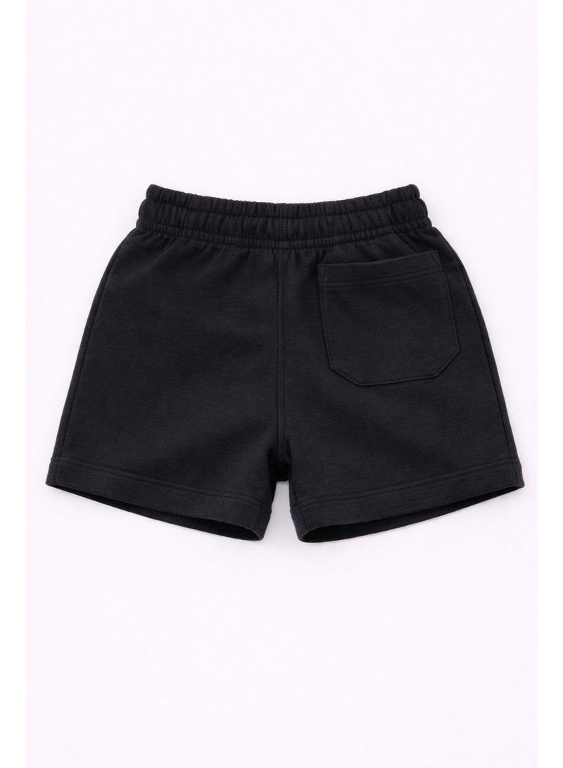 Tippytoes Boys Cotton French Terry Shorts Black Toddler Kids Casual Drawstring Pockets Everyday Wear (12M 18M 2Y 3Y 4Y 5Y 6Y 7Y) - Image 2