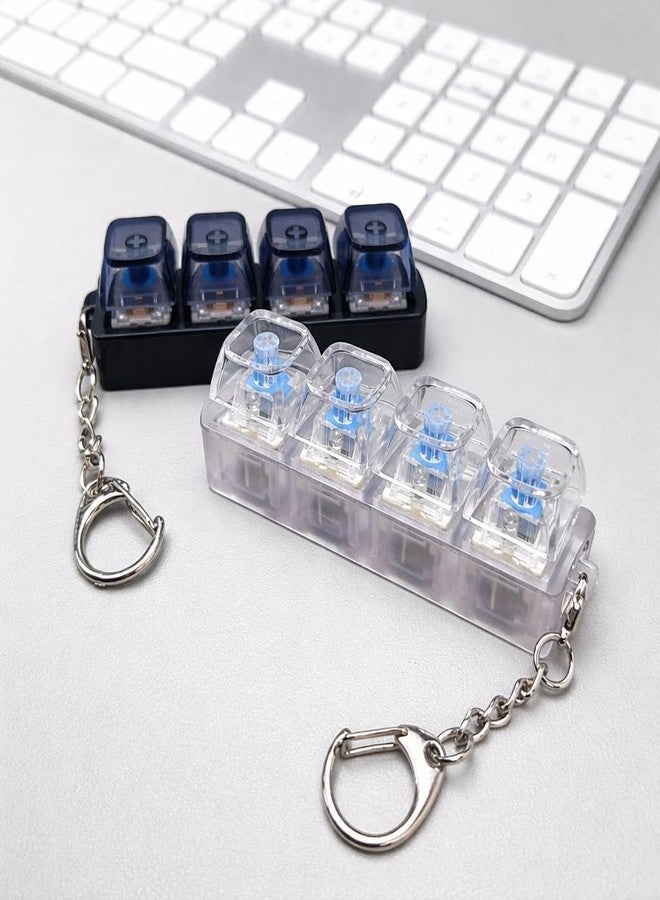 Muej Keyboard Fidget Keychain with LED Light | Clicky Mechanical Switch Keychain Toy for Stress Relief | Portable Pocket Finger Clicker Toy for Office, Students, Gamers & Anxiety Relief - Image 2