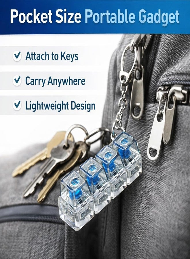 Muej Keyboard Fidget Keychain with LED Light | Clicky Mechanical Switch Keychain Toy for Stress Relief | Portable Pocket Finger Clicker Toy for Office, Students, Gamers & Anxiety Relief - Image 5