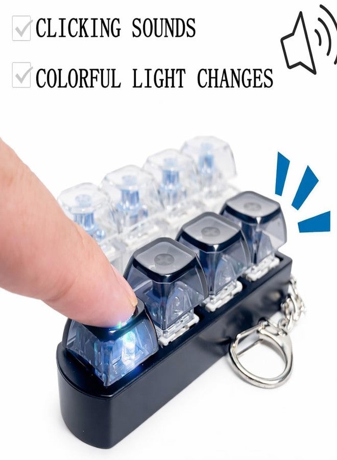 Muej Keyboard Fidget Keychain with LED Light | Clicky Mechanical Switch Keychain Toy for Stress Relief | Portable Pocket Finger Clicker Toy for Office, Students, Gamers & Anxiety Relief - Image 3