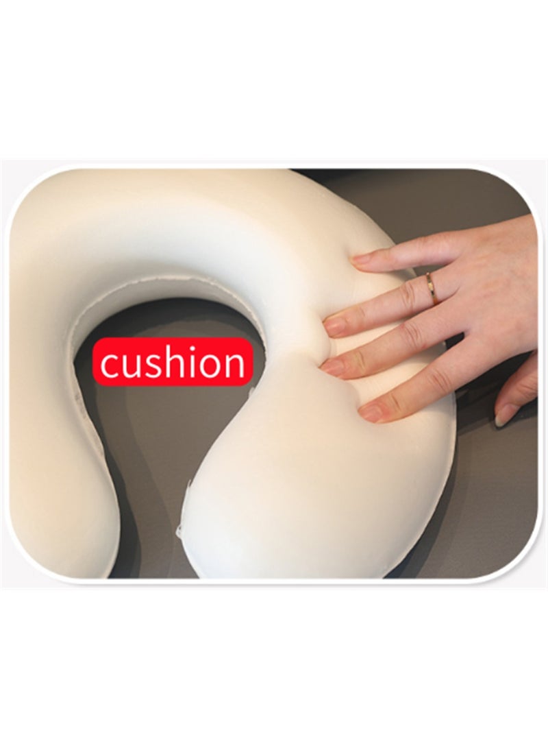 Travel Neck Pillow, 2Pcs Breathable U-Shaped Pillow Ergonomic Travel Head Pillow with Removable Cotton Cover, Cartoon Cervical Neck Cooling Pillows for Sleeping Buckwheat Hulls Filling Double Fabric, 30*30cm, (2Pcs Grey) - Image 2