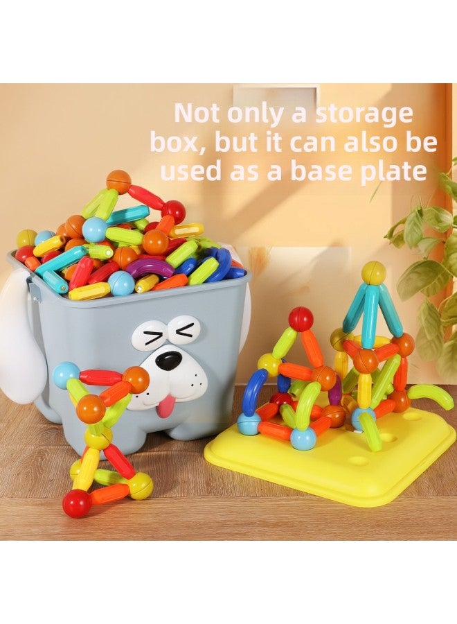 Children's Educational Early Education Magnetic Absorbing Toys Baby Intelligence Magnet Assembled Magnetic Building Blocks-Color:Upgraded Strong Magnetic 128-piece Set [storage Bucket]  - Image 5
