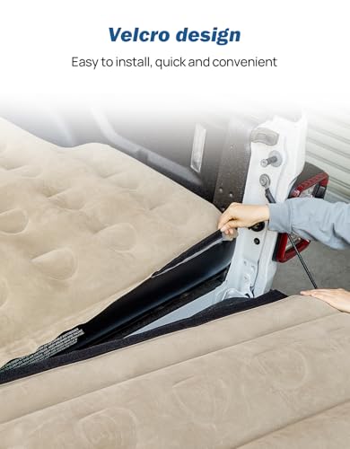 JOYTUTUS 5-5.2Ft Truck Bed Air Mattress with Removable Tailgate Extension, Thickened Inflatable 5ft Compact Short Truck Beds, Compatible with Tacoma&Ranger&Gladiator&Colorado&Canyon,Camel&Black - Image 3