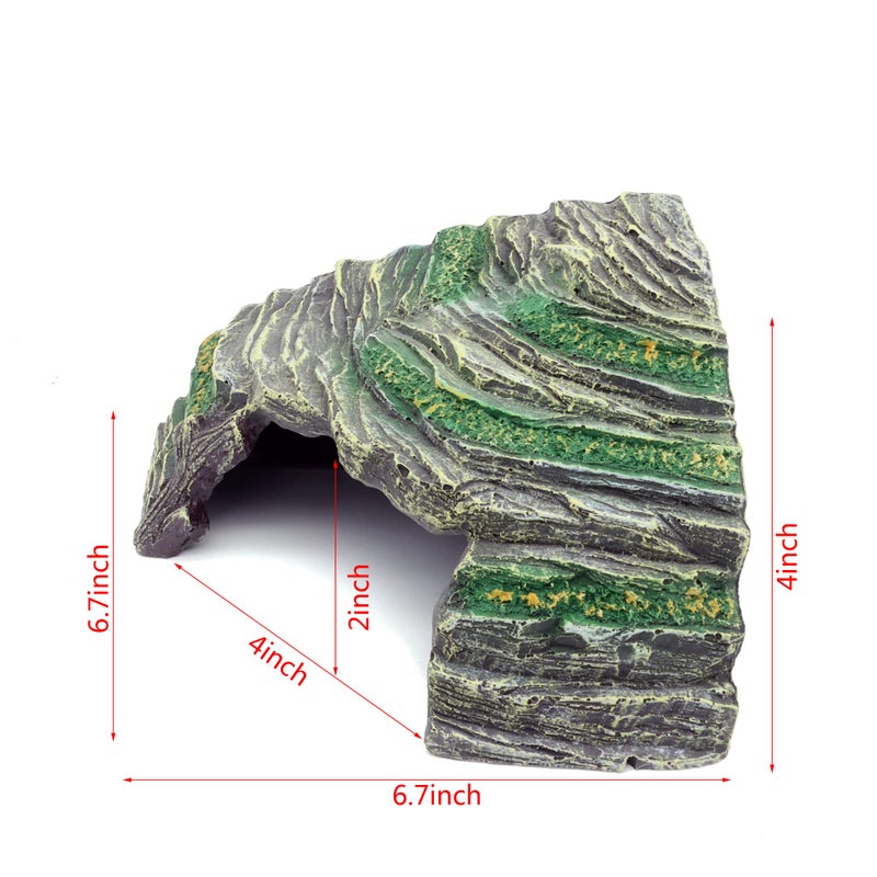 JIHAQUA Terrarium Decor Reptile Hide Reptile Hides and Caves Aquarium Tank Accessories Decorations,Medium - Image 2