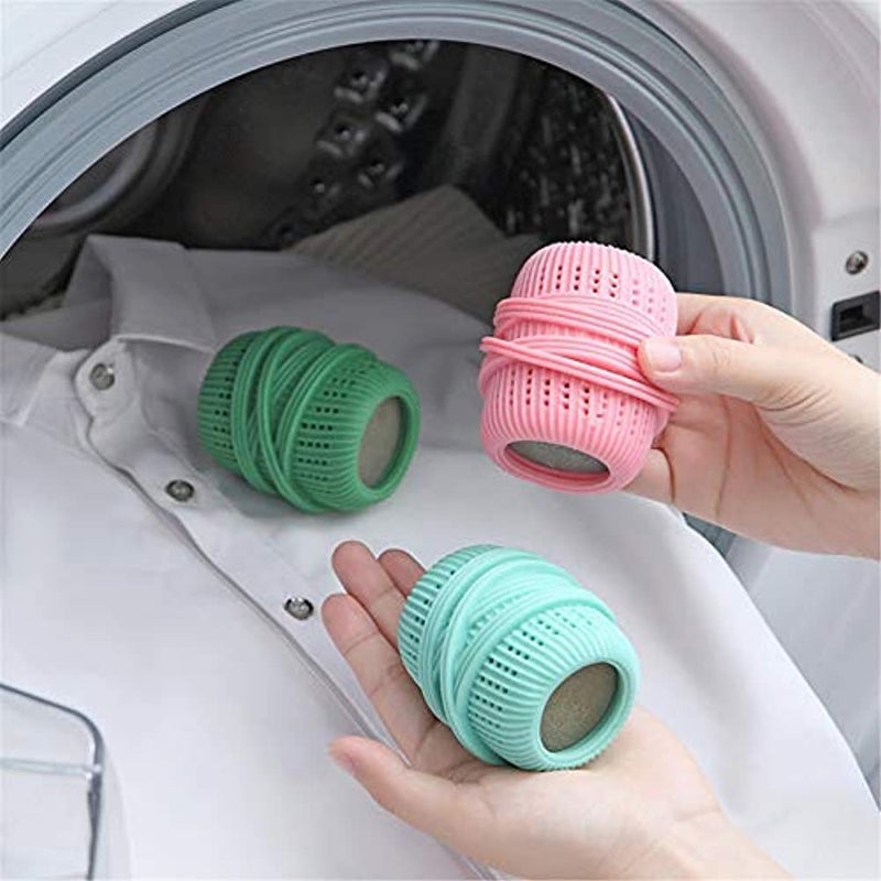 Nathgra Laundry Washing Machine Ball Lint Remover Washing Balls Pet Hair Remover Laundry Balls Reusable Dryer Balls AntiStatic Fabric Softener Balls for Washing Machine Random Color Pack Of2 - Image 2