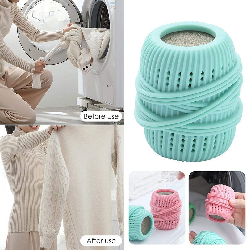 Nathgra Laundry Washing Machine Ball Lint Remover Washing Balls Pet Hair Remover Laundry Balls Reusable Dryer Balls AntiStatic Fabric Softener Balls for Washing Machine Random Color Pack Of2 - Image 5