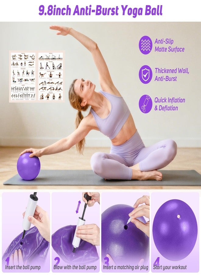 ASTEN Home Pilates Kit for Women: Pilates Equipment Pilates Ring and Ball Set with Resistance Bands, Sliders, Foam Roller, Pilates Essentials Kit for Beginners Home Workout, Compact Toning Fitness, Purple - Image 4