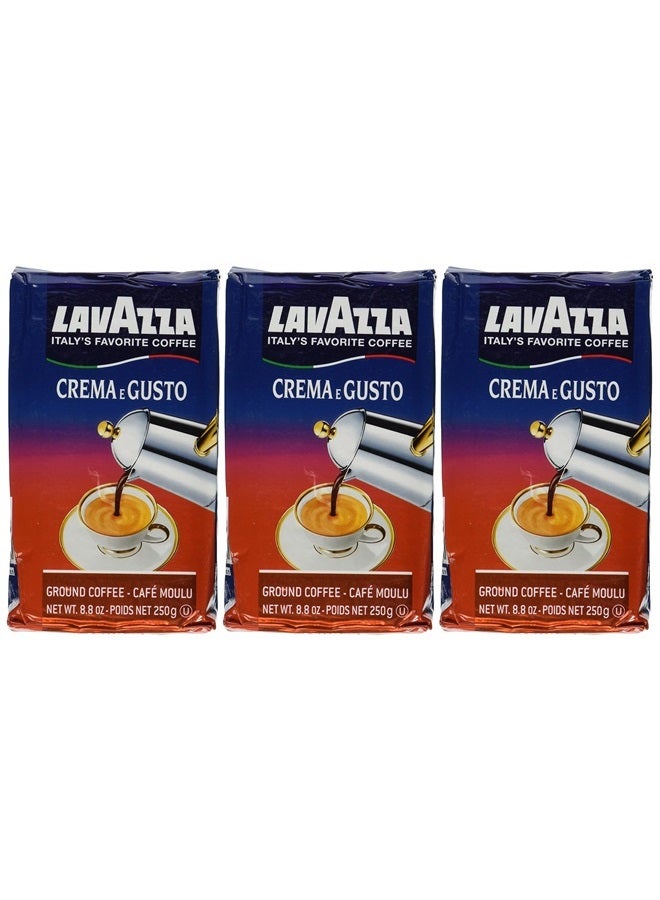 Lavazza قهوة مطحونة متوسطة التحميص، كريما إي غستو، إيطالية، 8.8 أونصة (عبوة من 3)