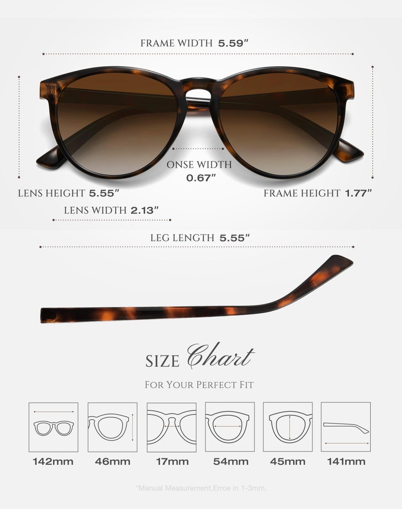 Fozono Classic Round Polarized Sunglasses for Women Retro Shades Trendy Vintage Sun Glasses - Image 5