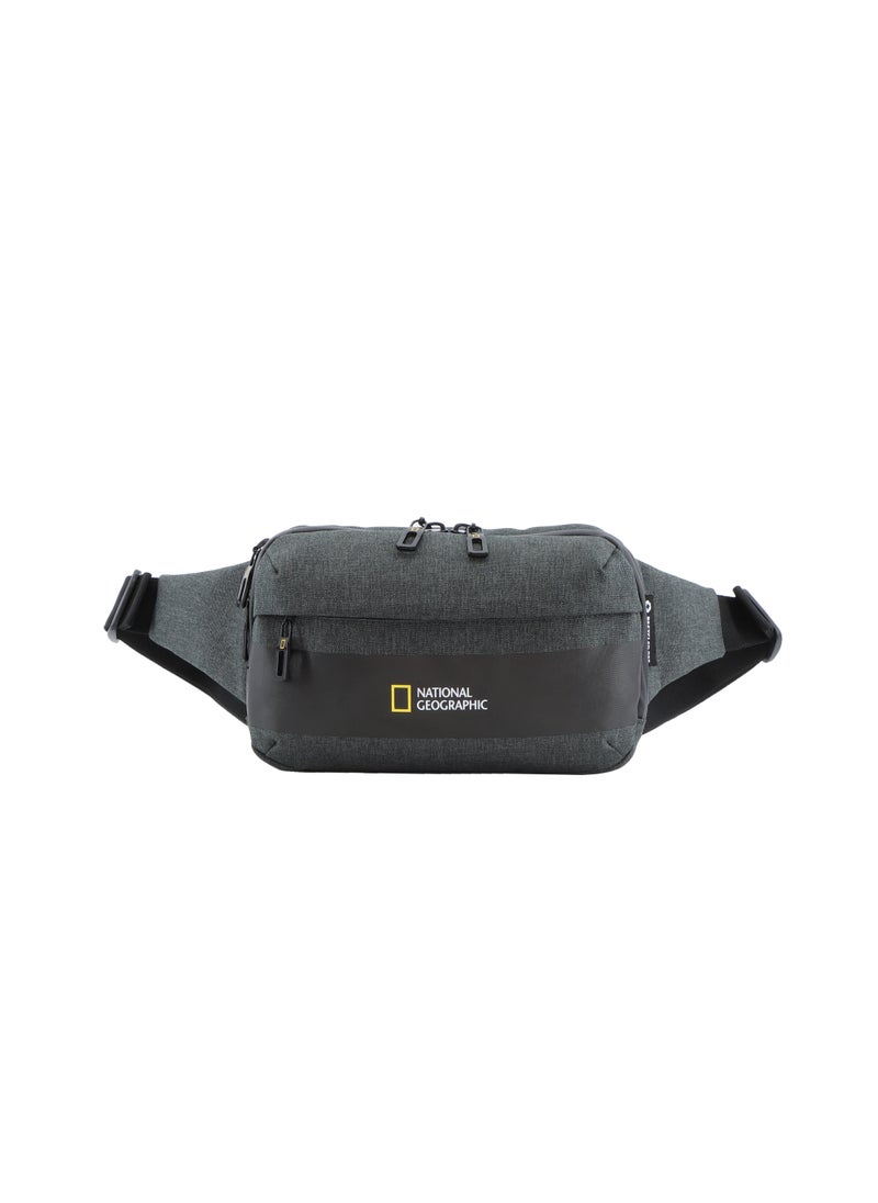 NATIONAL GEOGRAPHIC National Geographic Shadow RPET Waist Bag Dark Grey, Hip Bag/ Belt Bag With Adjustable Strap, RFID Pocket, Suitable For Travel, Outdoors, Gym, Hiking For Men And Women  - Image 1