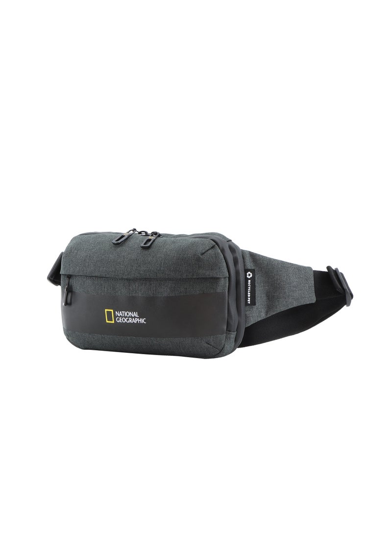NATIONAL GEOGRAPHIC National Geographic Shadow RPET Waist Bag Dark Grey, Hip Bag/ Belt Bag With Adjustable Strap, RFID Pocket, Suitable For Travel, Outdoors, Gym, Hiking For Men And Women  - Image 2