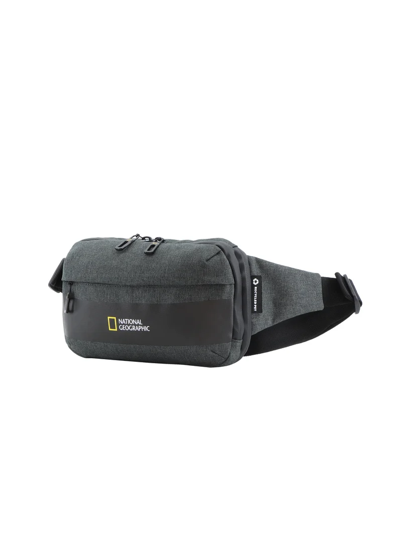 NATIONAL GEOGRAPHIC National Geographic Shadow RPET Waist Bag Dark Grey, Hip Bag/ Belt Bag With Adjustable Strap, RFID Pocket, Suitable For Travel, Outdoors, Gym, Hiking For Men And Women