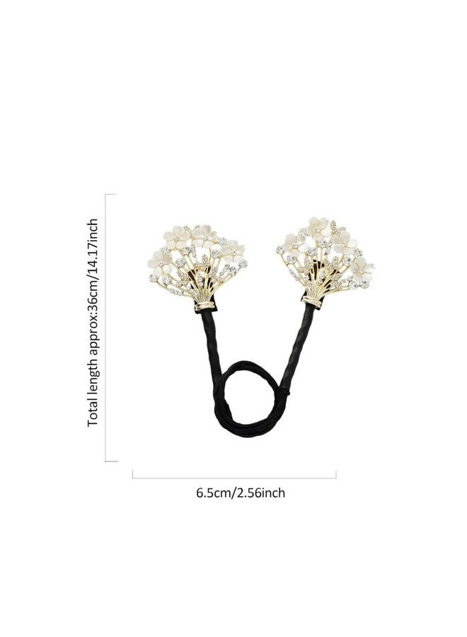 REDITEX Hair Bun Shaper for Women Red Pearl Easy Hair Bun Maker for Hair Metal Bun Clips for Hair Stylish Flower Twist Bun Shaper for Women Ladies Daily, Party, Wedding (White Mini Flowers) - Image 3