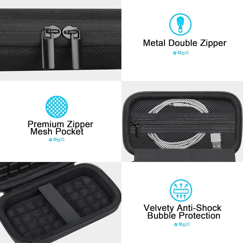Lacdo Hard Carrying Case for SanDisk Extreme Pro with USB4 Portable SSD 2TB 4TB USB-C External Solid State Drive EVA Shockproof Water Repellent Protective Storage Travel Bag, Black - Image 3