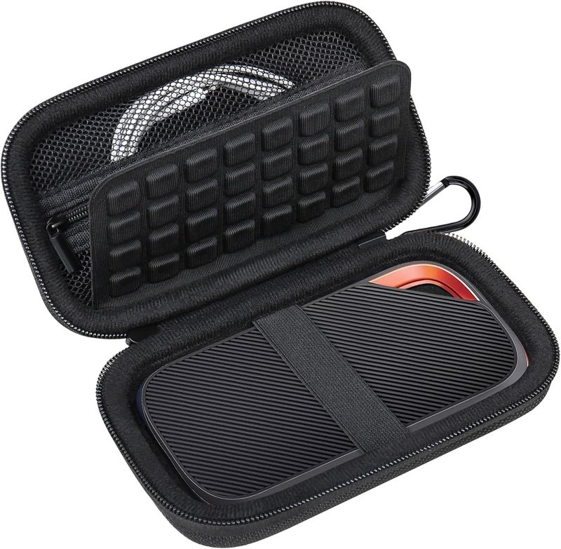 Lacdo Hard Carrying Case for SanDisk Extreme Pro with USB4 Portable SSD 2TB 4TB USB-C External Solid State Drive EVA Shockproof Water Repellent Protective Storage Travel Bag, Black - Image 1