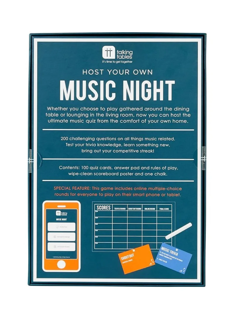 Talking Tables After Dinner Music Quiz Game