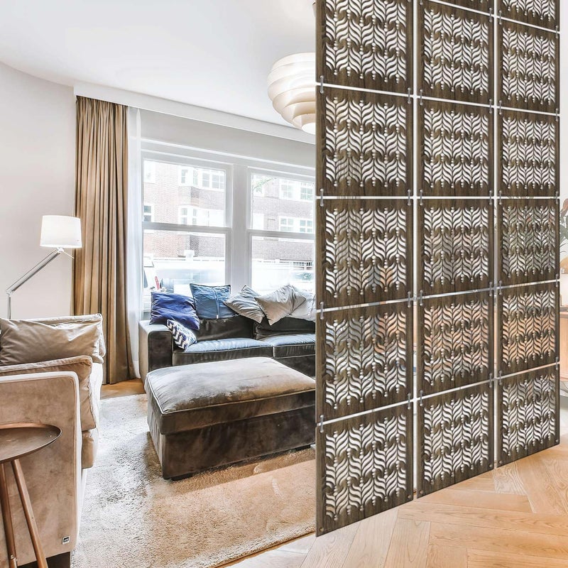 Random فاصل غرف خشبي عشوائي مع 12 لوحة مع موصلات خطاف مثالي لغرفة المعيشة أو المكتب أو المعبد أو ديكور المنزل RSD8140 - Image 1